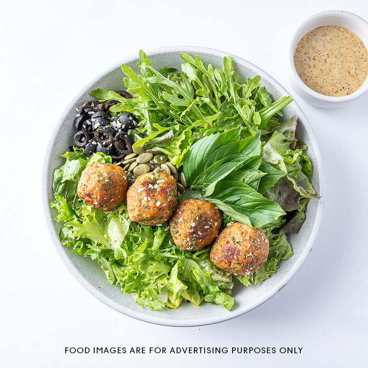 Italian Salmon Meatball Salad
