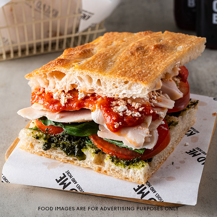 Focaccia Chicken Pesto & Feta