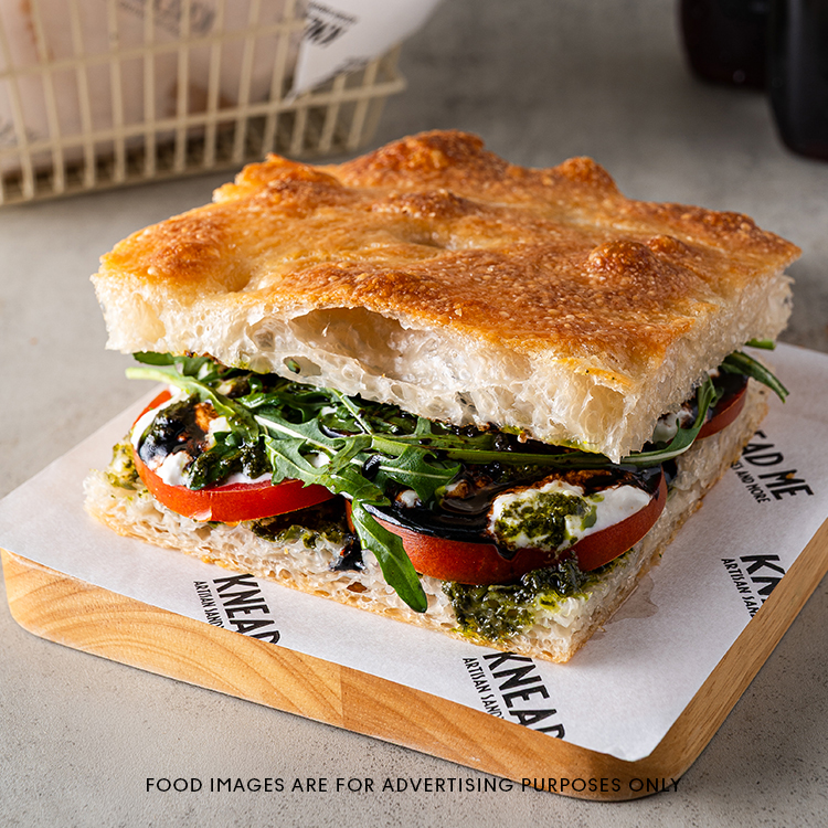 Focaccia Honey Balsamic Caprese & Pesto