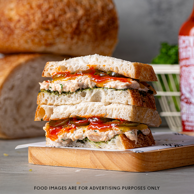 Sourdough Spicy Tuna Pesto & Cheddar