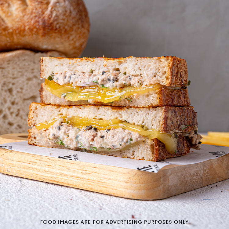 Grilled Sourdough Tuna & Smoked Cheddar Melt