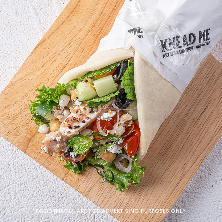 Greek Feta & Chicken Pita Wrap
