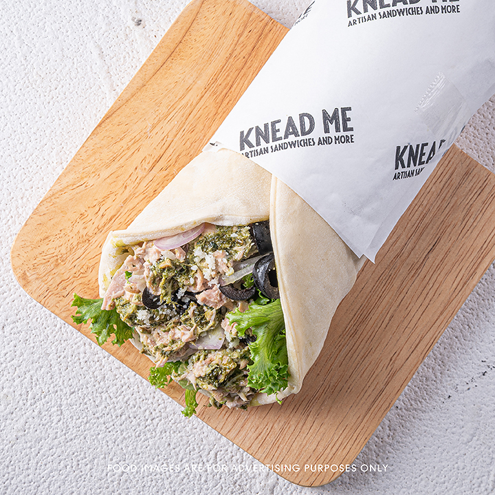 Lemon Tuna Pesto & Parmesan Pita Wrap